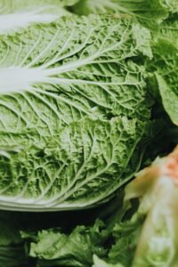 green vegetable on white ceramic plate